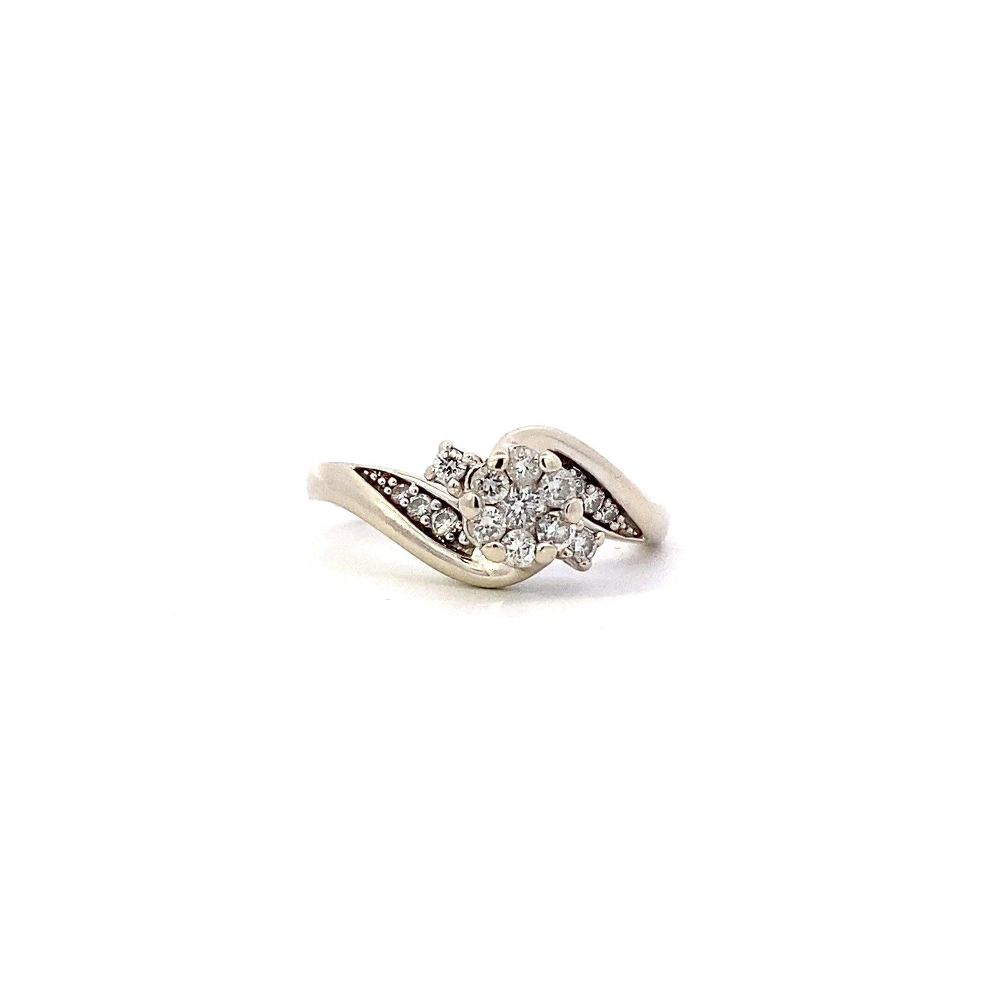 Anillo de Diamantes para Mujer en Oro Blanco 14K - 0.29ct - ipawnishop.com