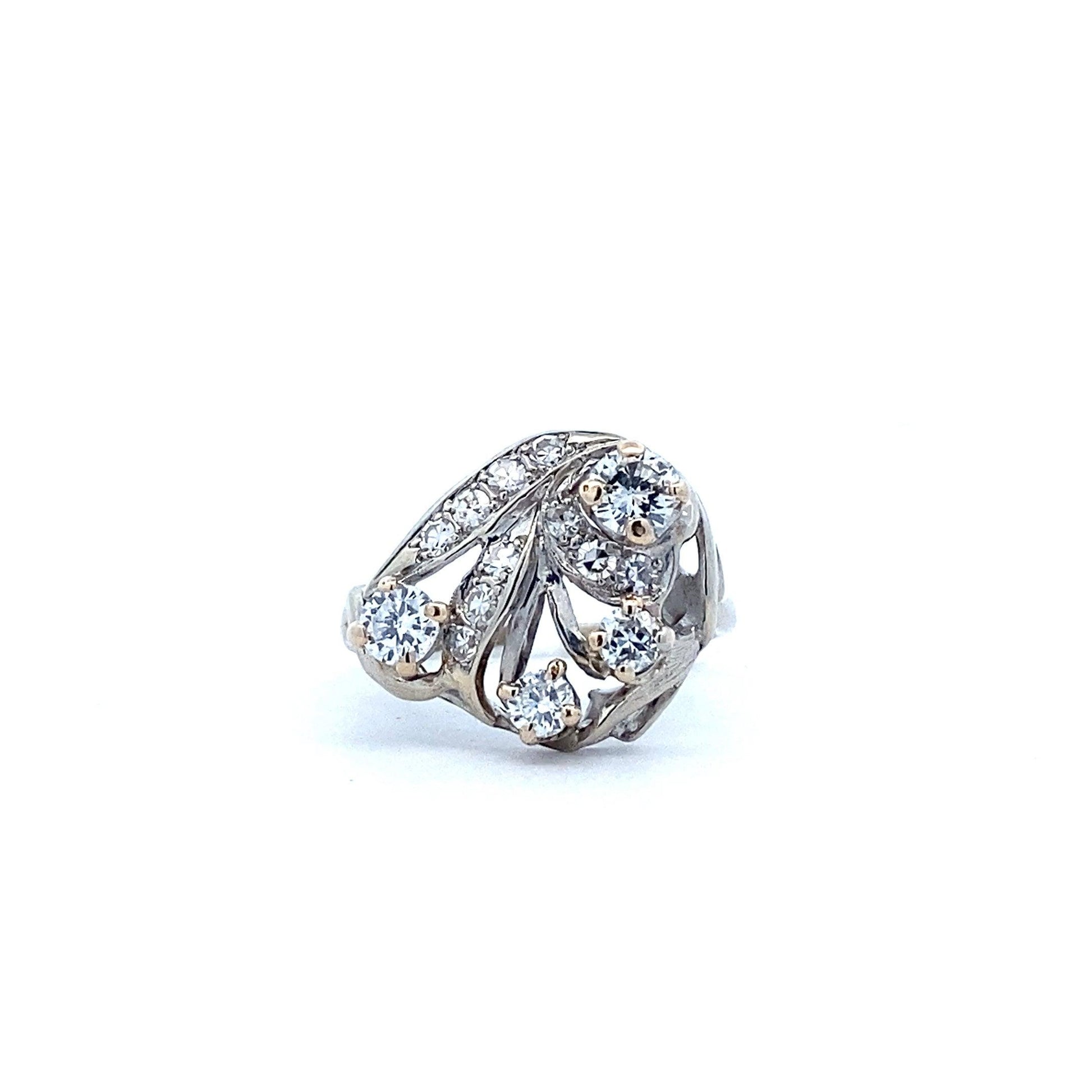 Anillo de Diamantes para Mujer en Oro Blanco 14K - 0.88ct - ipawnishop.com