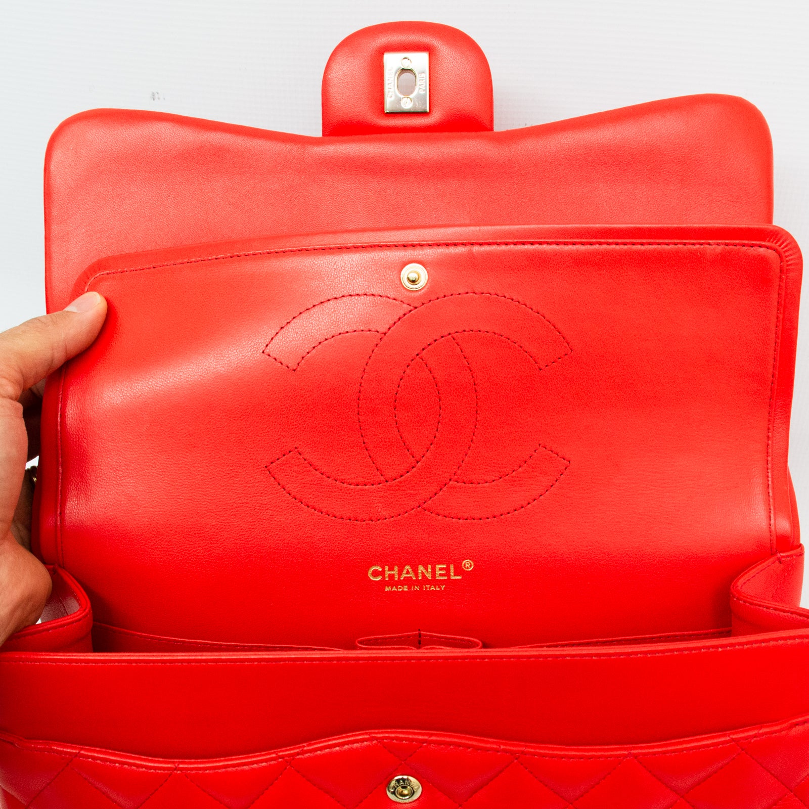 Chanel Jumbo Boy Flap - Red Lambskin Leather - A58600Y04059
